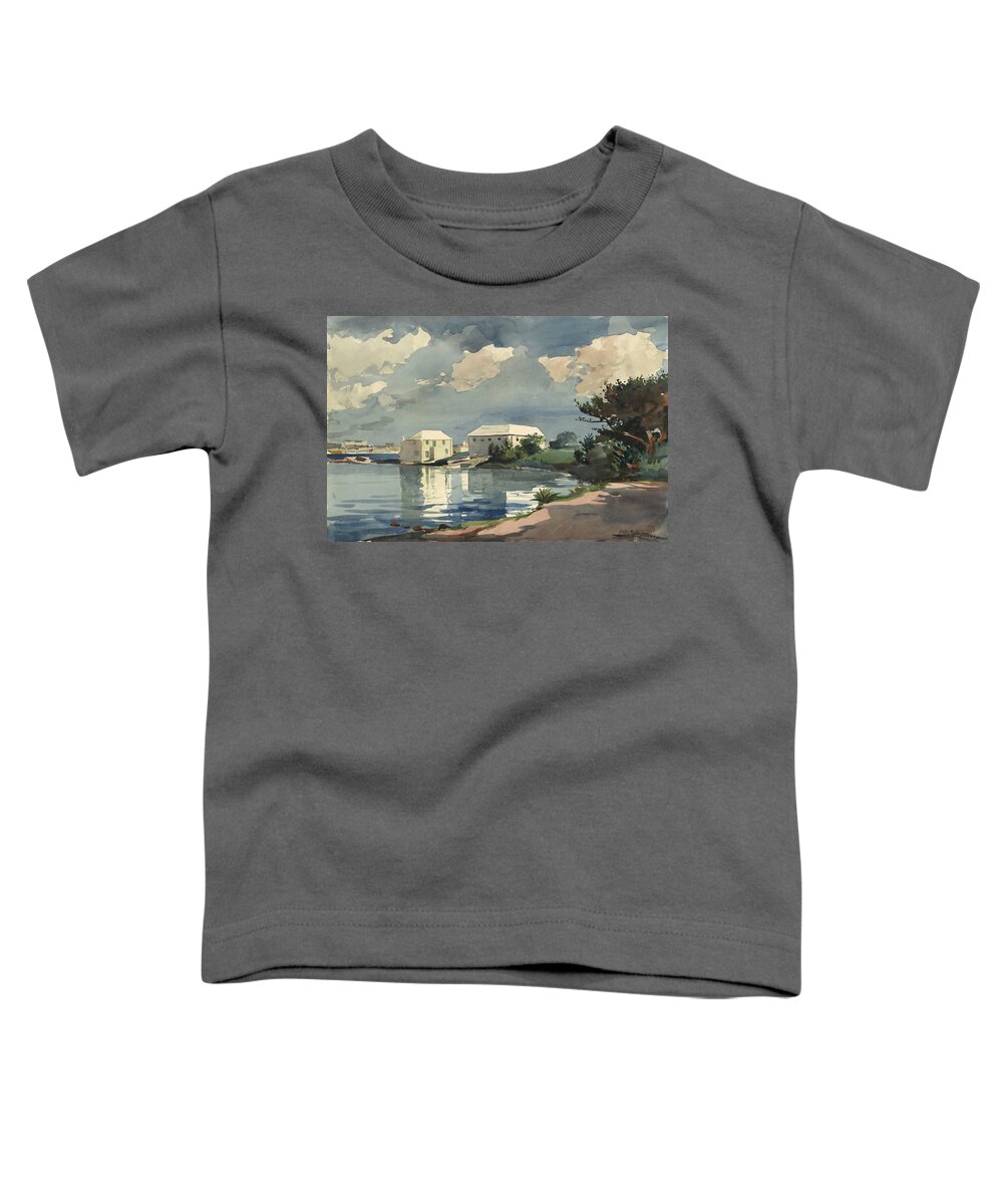 Winslow Homer Toddler T-Shirt featuring the drawing Salt Kettle, Bermuda by Winslow Homer