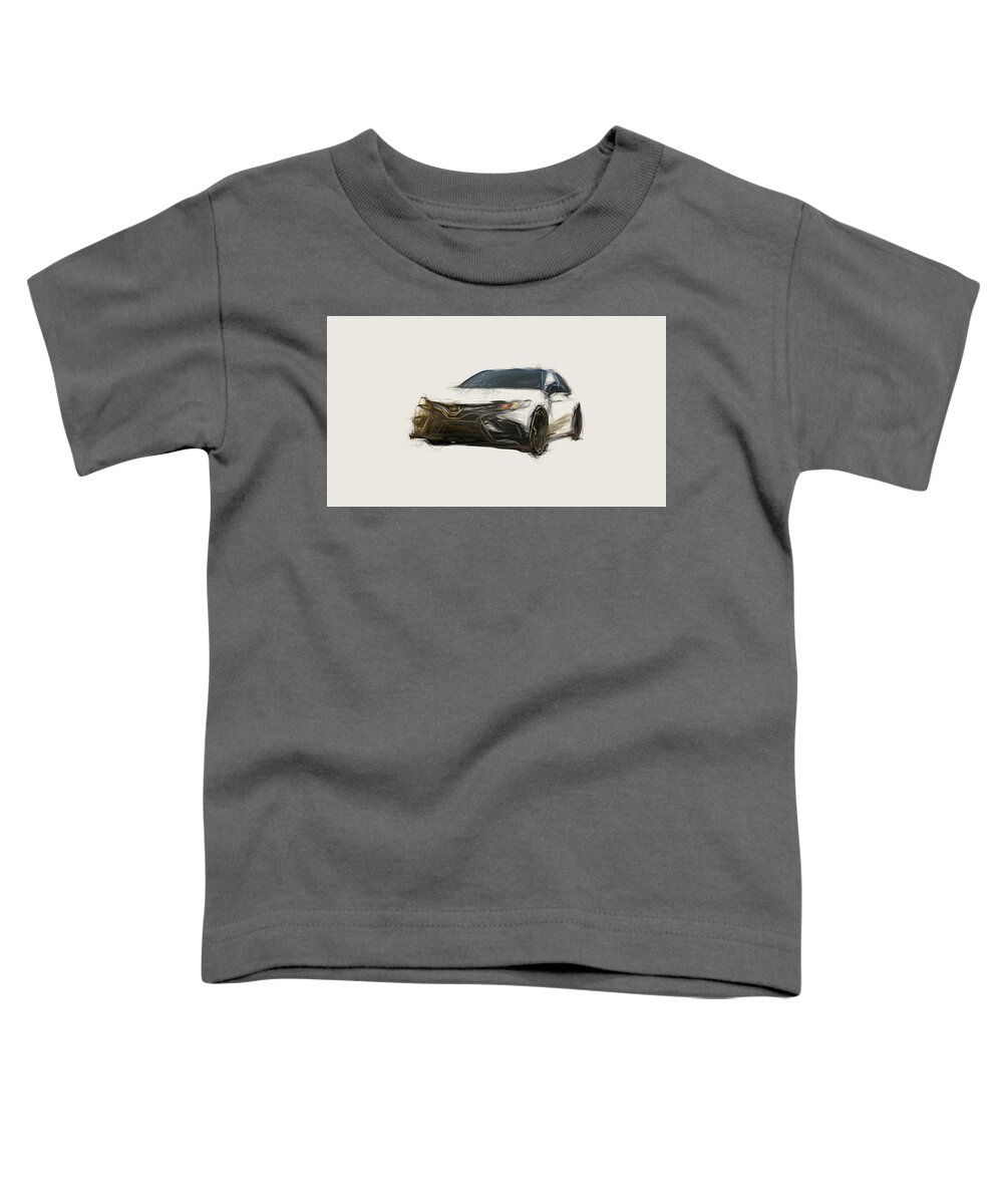 Toyota Toddler T-Shirt featuring the digital art Toyota Camry TRD Car Drawing #4 by CarsToon Concept