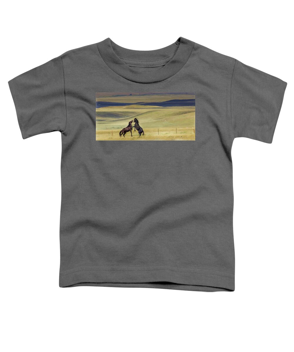 Horse Toddler T-Shirt featuring the photograph Wild Horses #46 by Laura Terriere