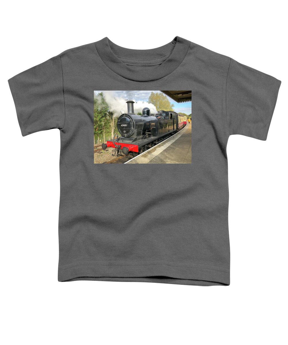 47406 Toddler T-Shirt featuring the photograph 47406 Steam Locomotive by Gordon James
