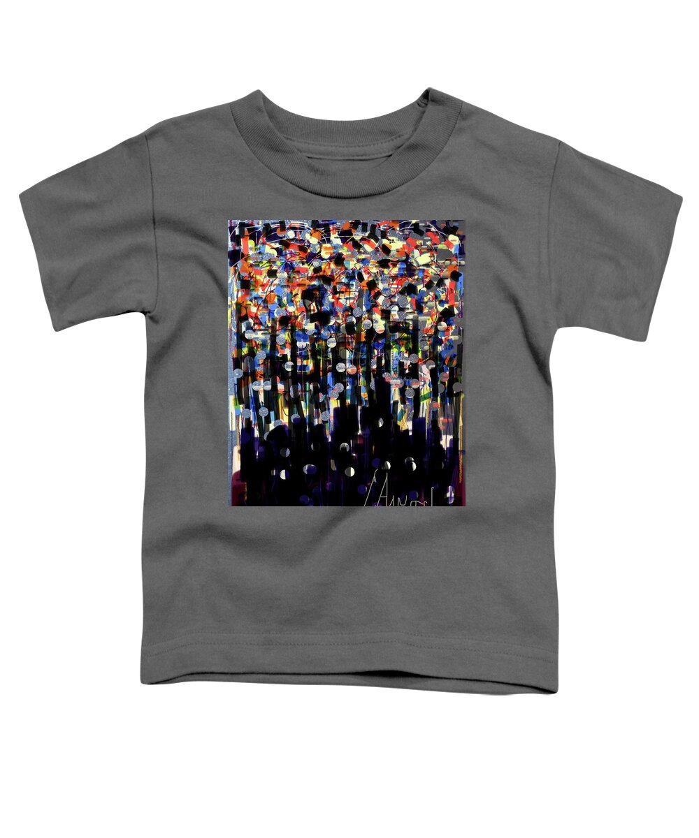 4th Of July Toddler T-Shirt featuring the painting 4th of July 23 by Laila Awad Jamaleldin