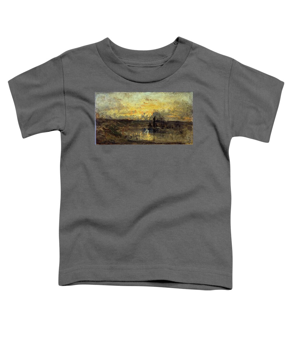 Nature Toddler T-Shirt featuring the painting Felix Ziem #56 by MotionAge Designs