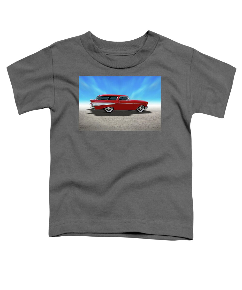 Transportation Toddler T-Shirt featuring the photograph 57 Belair Nomad by Mike McGlothlen