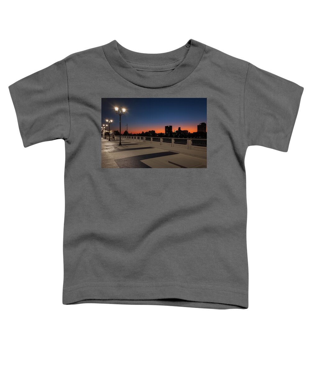 Sunset Toddler T-Shirt featuring the photograph 5th Street Bridge Sunset-1 by John Kirkland