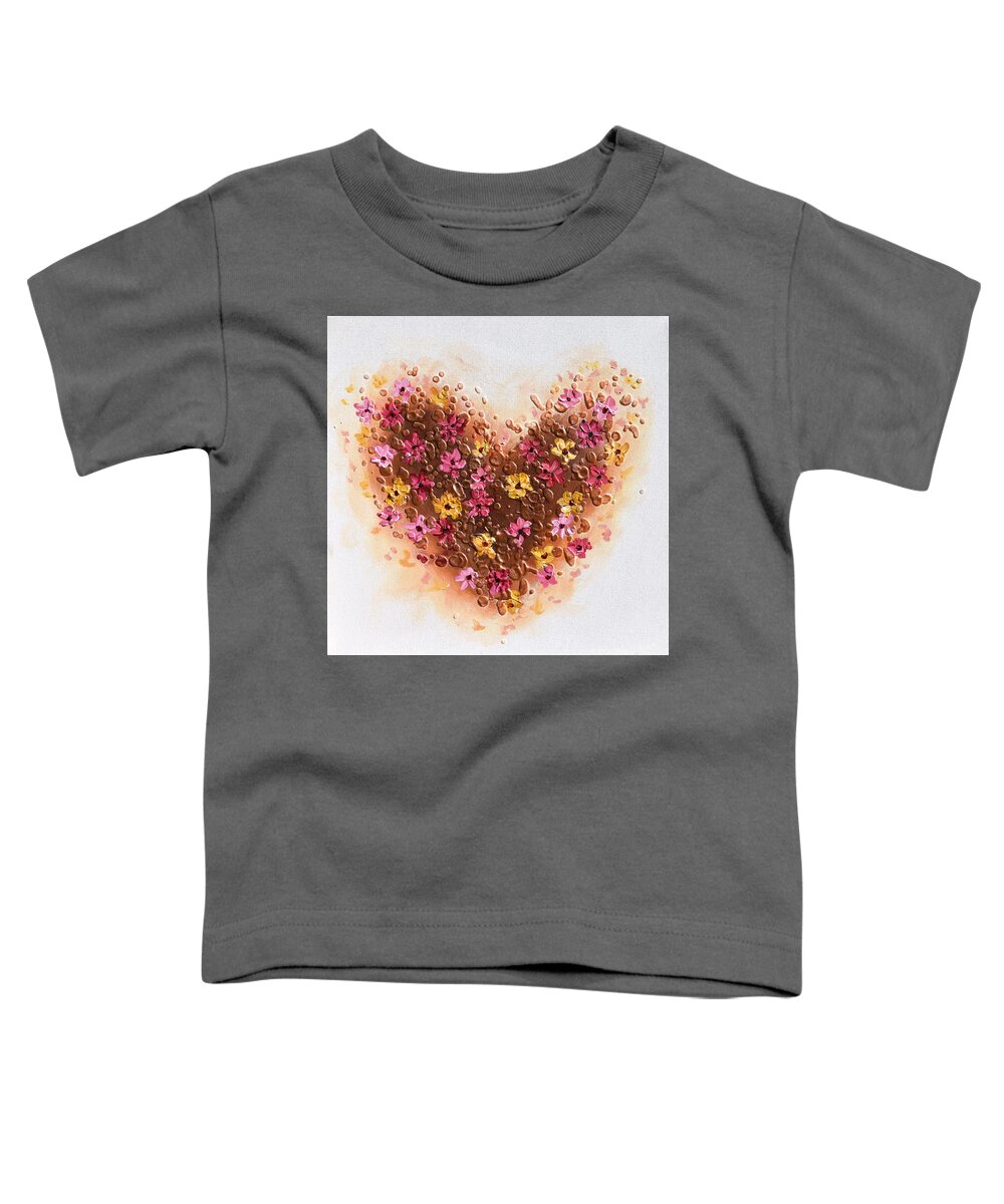 Heart Toddler T-Shirt featuring the painting A Daisy Heart by Amanda Dagg
