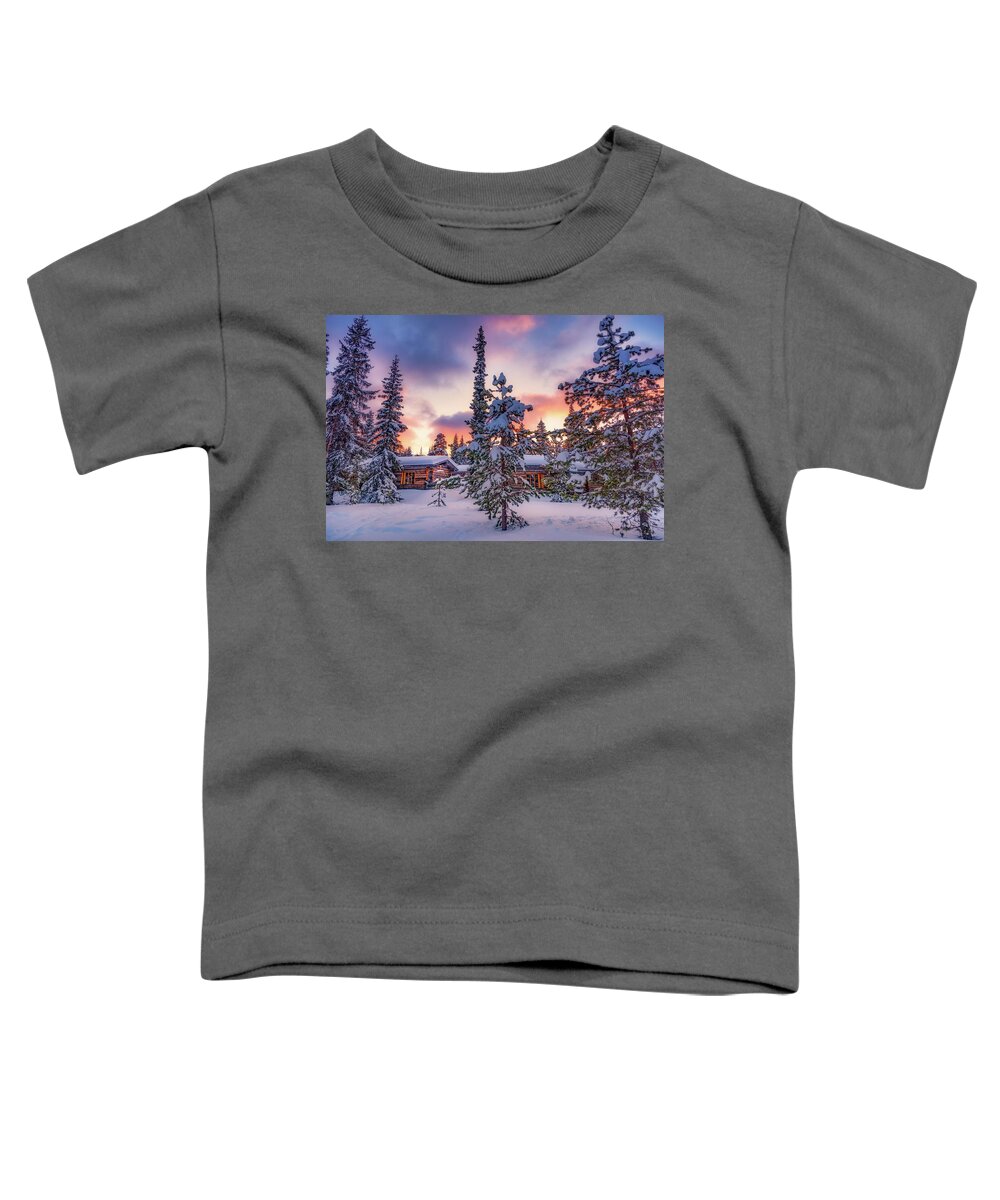 Sunset Toddler T-Shirt featuring the photograph A Door Into Winter by Philippe Sainte-Laudy