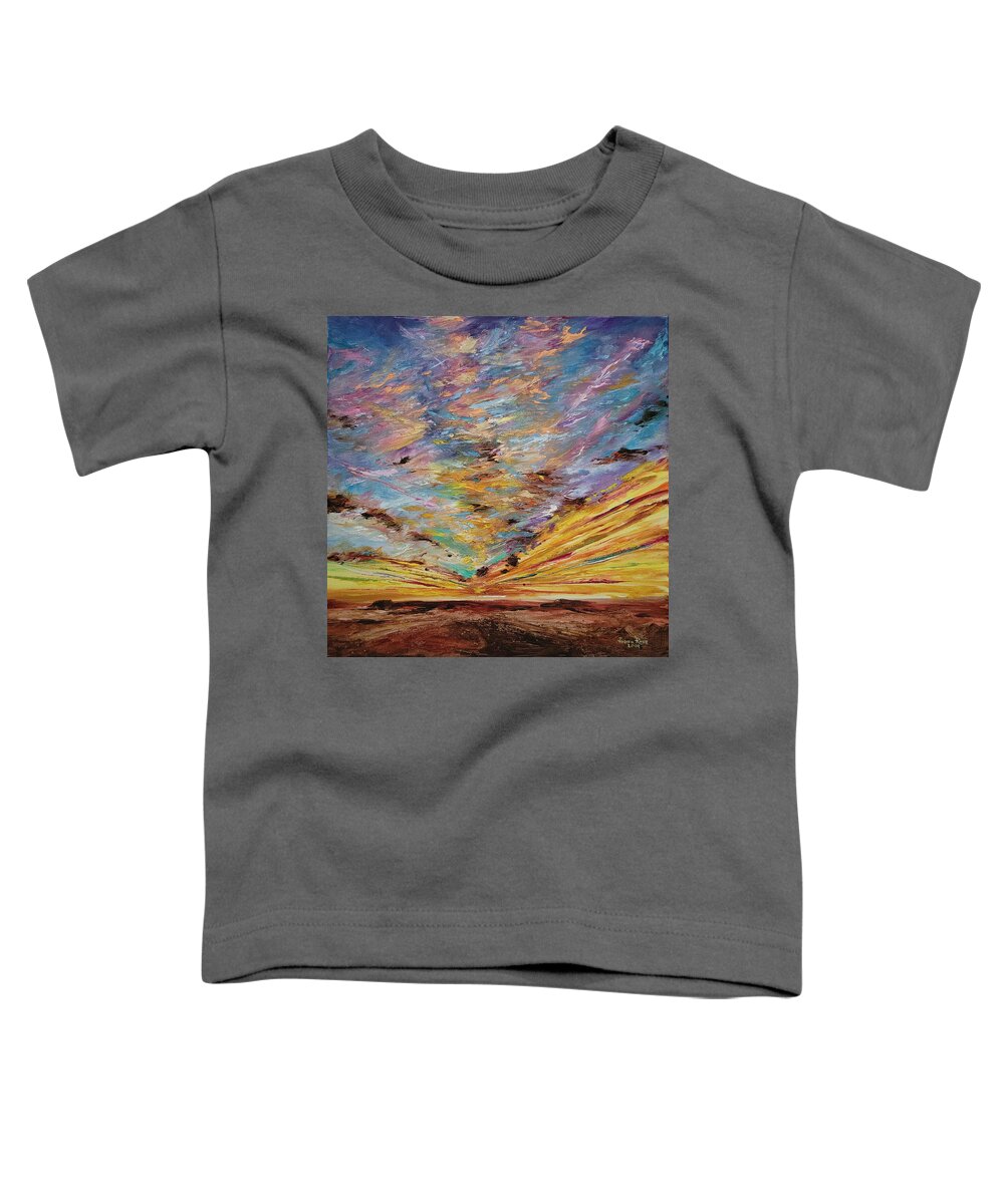Arizona Toddler T-Shirt featuring the painting A Flag is Born by Judith Rhue