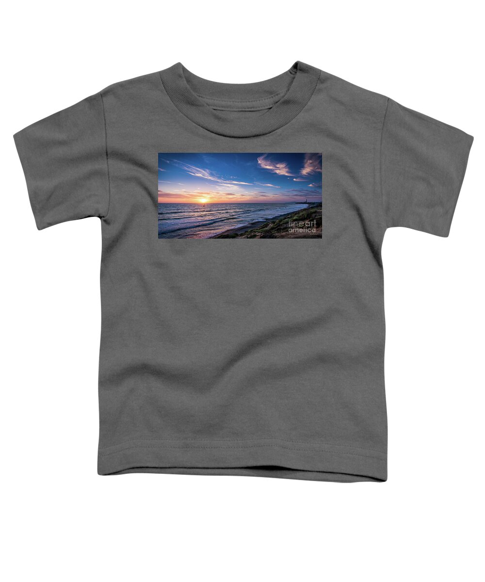 Beach Toddler T-Shirt featuring the photograph A Glorious Sunset at North Ponto, Carlsbad State Beach by David Levin
