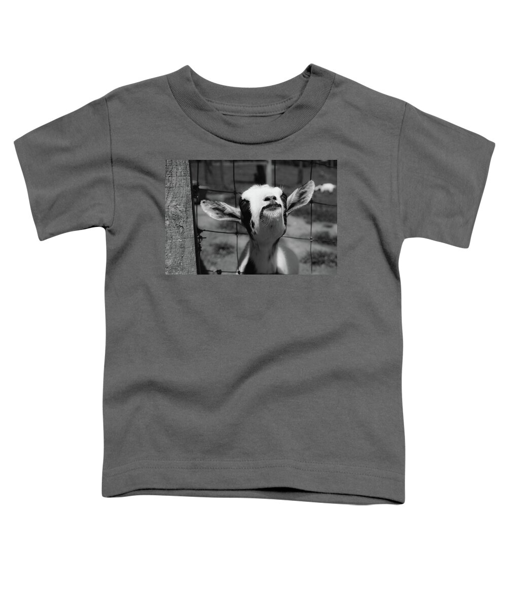 Goat Toddler T-Shirt featuring the photograph A Goat's Smile by Demetrai Johnson
