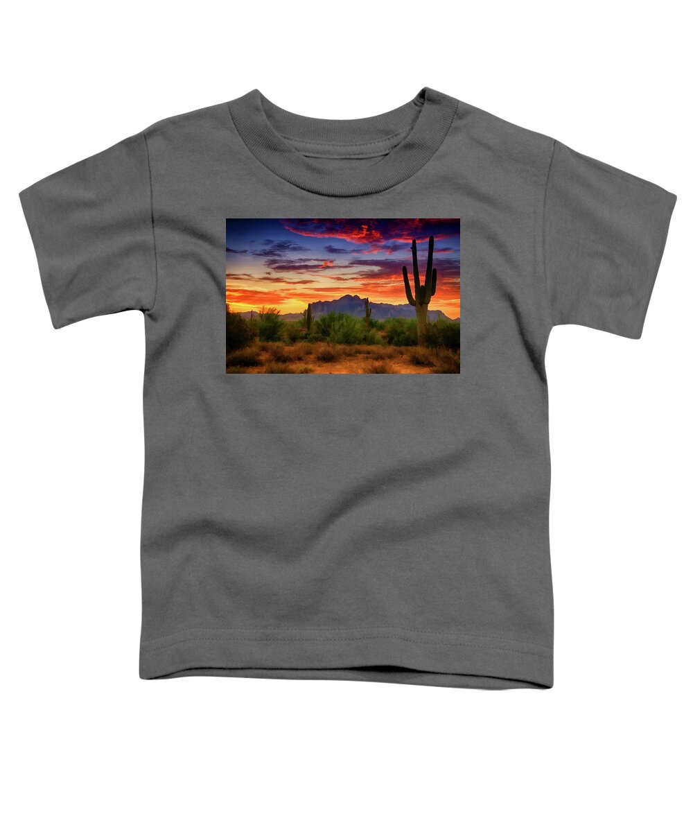 Sunrise Toddler T-Shirt featuring the photograph A Painted Desert by Saija Lehtonen