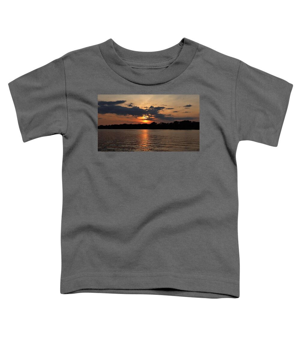 Lake Toddler T-Shirt featuring the photograph A Sinclair Statement Sunset by Ed Williams