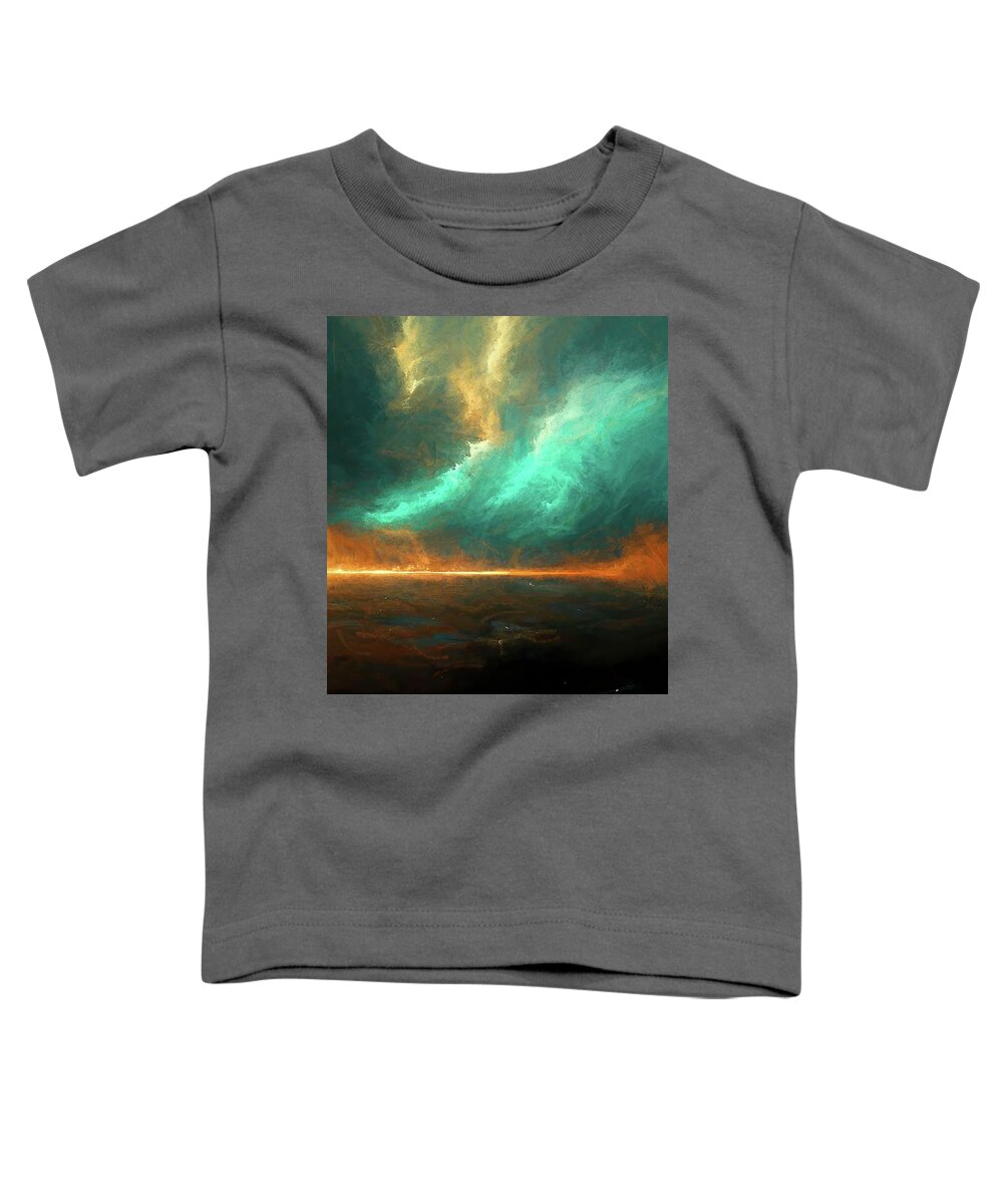 Hurricane Toddler T-Shirt featuring the digital art A Storm to Go Abstract by Lena Owens - OLena Art Vibrant Palette Knife and Graphic Design
