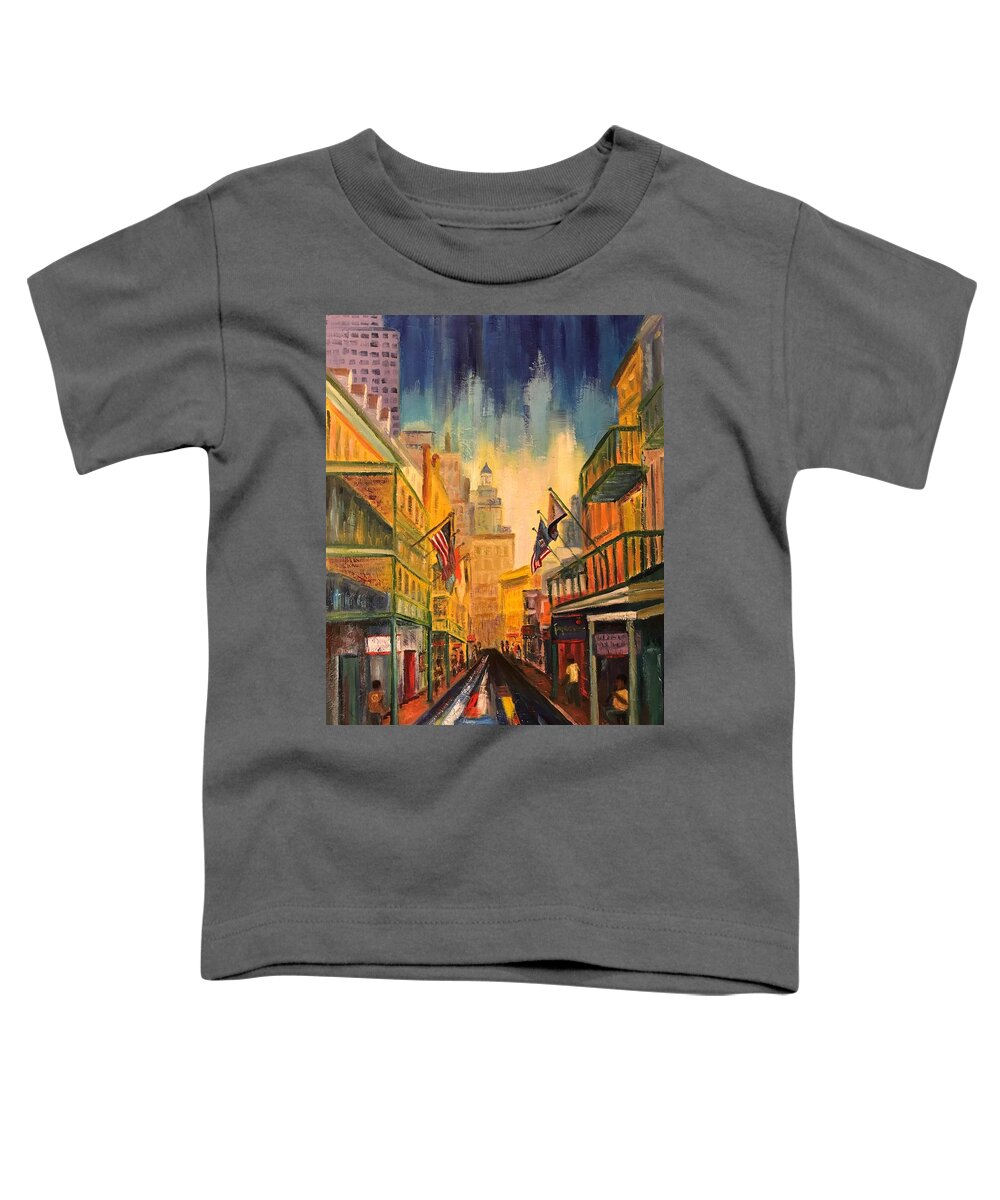 New Orleans Toddler T-Shirt featuring the painting A Street in New Orleans by Sherrell Rodgers
