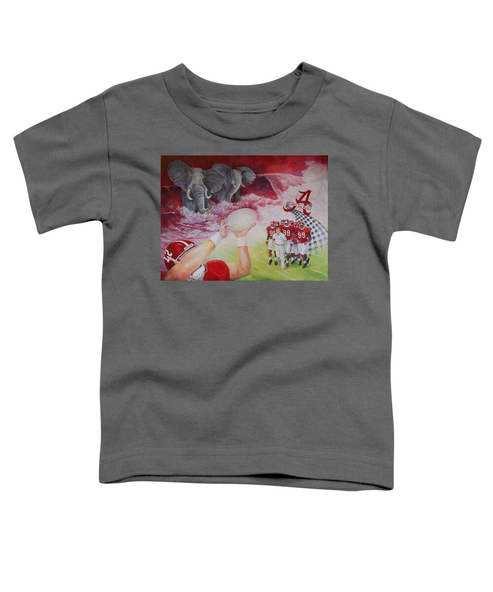 Alabama Toddler T-Shirt featuring the painting A Tradition of Heroes by ML McCormick