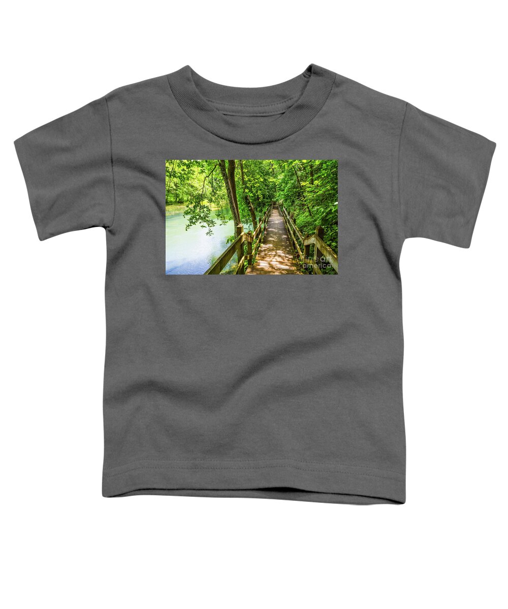 Ozarks Toddler T-Shirt featuring the photograph A Tranquil Hike by Jennifer White