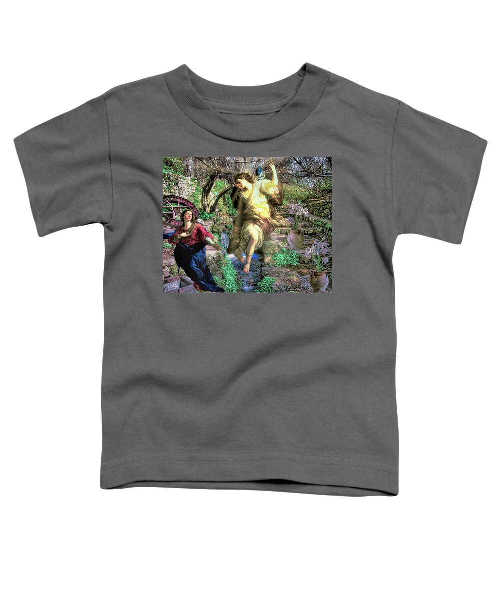 Mary Toddler T-Shirt featuring the digital art A Virgin Shall Conceive by Norman Brule