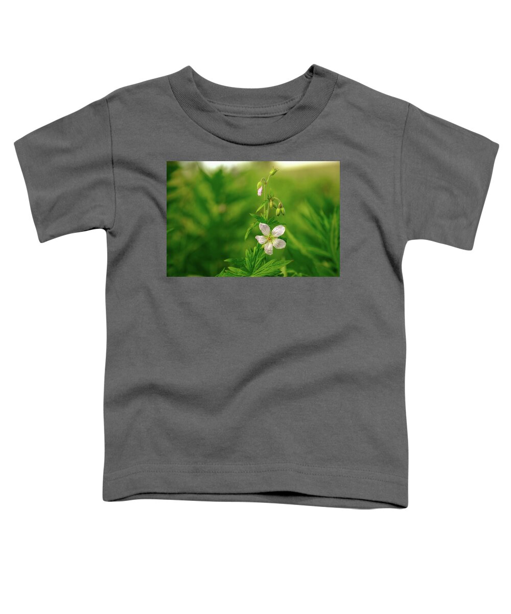 Mountain Toddler T-Shirt featuring the photograph A wild rose found in the Canadian Rockies. by Yves Gagnon