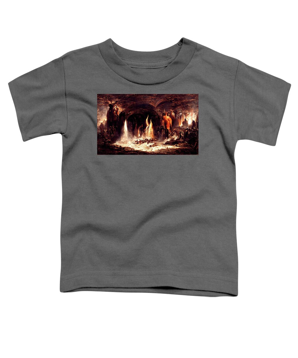 Dante Toddler T-Shirt featuring the painting Abandon all hope, you who enter here, 02 by AM FineArtPrints