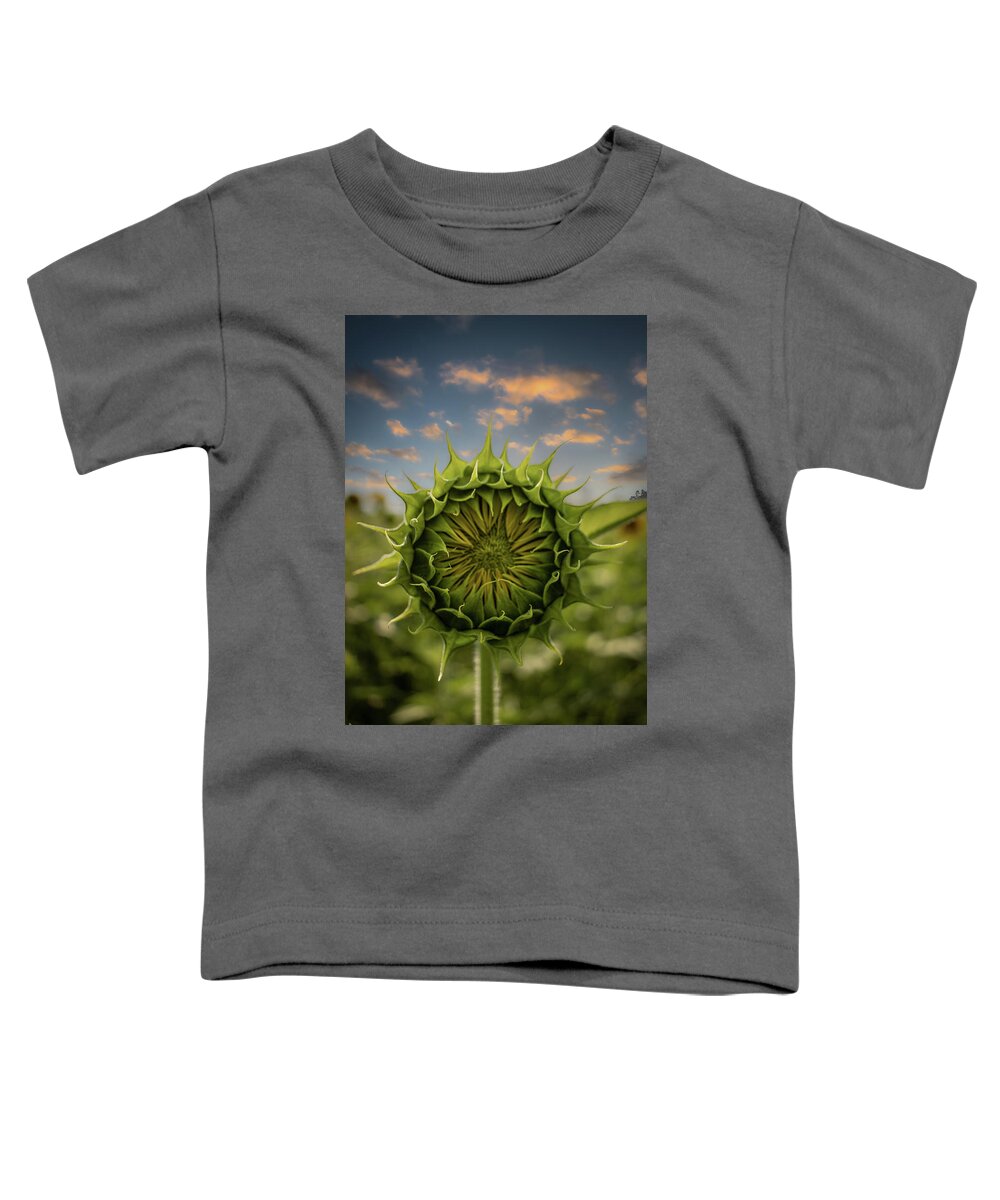 Sunflower Toddler T-Shirt featuring the photograph About To Pop Out by Rick Nelson