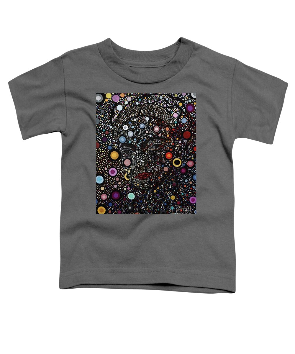 Frida Kahlo Toddler T-Shirt featuring the painting Abstract portrait of Frida Kahlo by Natalia Wallwork