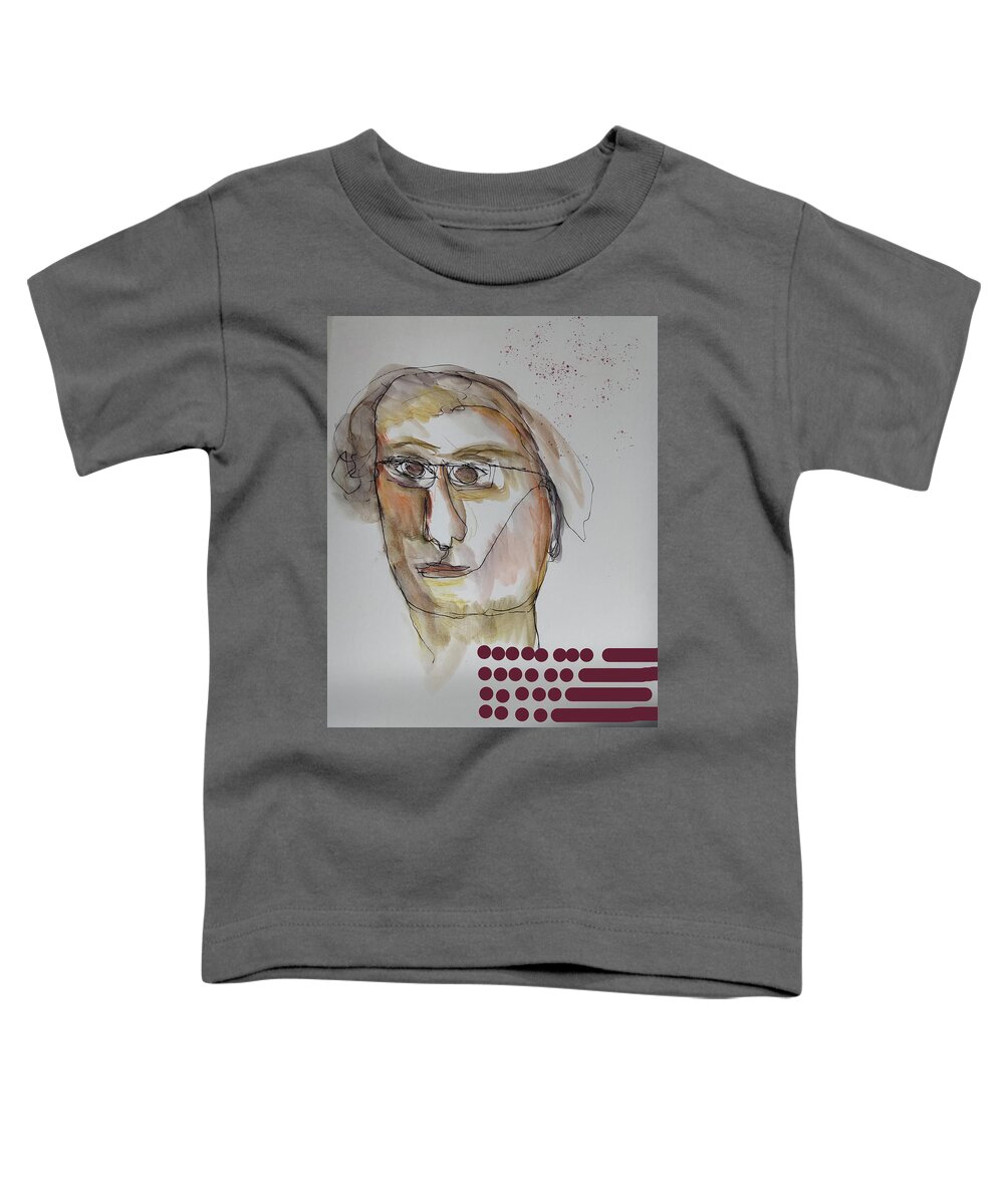 Abstract Toddler T-Shirt featuring the painting Abstracted realism portrait 3122023 by Cathy Anderson