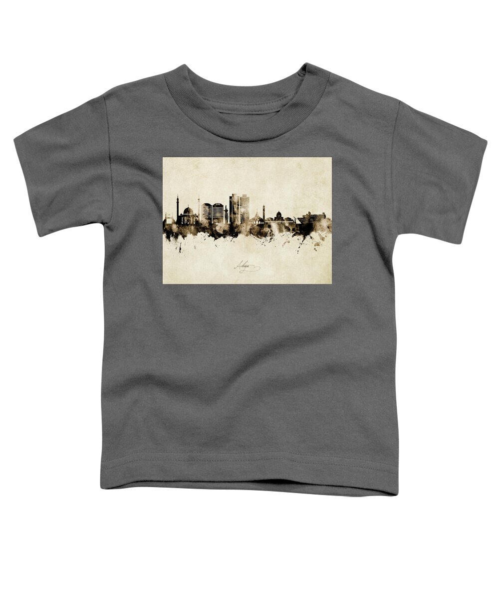 Abuja Toddler T-Shirt featuring the digital art Abuja Nigeria Skyline #80 by Michael Tompsett