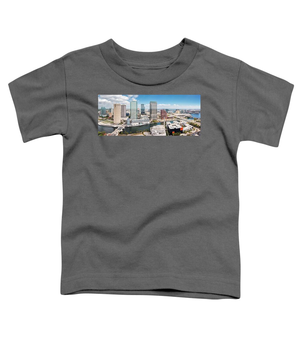 Tampa Toddler T-Shirt featuring the photograph Aerial panorama of Tampa, Florida by Mihai Andritoiu