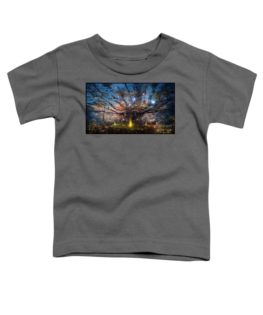 A Giant Tree Toddler T-Shirt featuring the digital art After Earth-II - Digital Artwork by Leonard Rubins