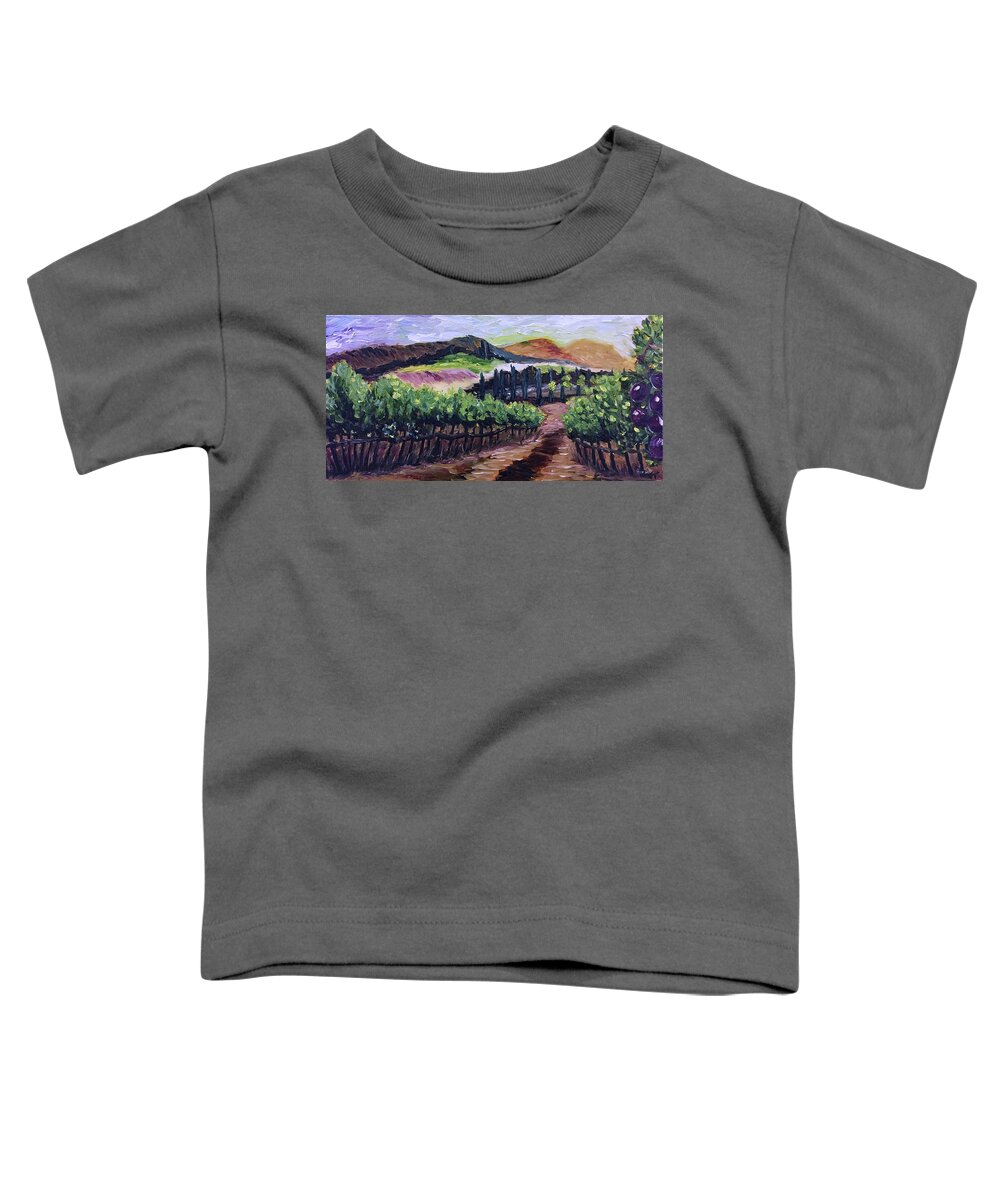 Landscape Toddler T-Shirt featuring the painting Afternoon Vines by Roxy Rich