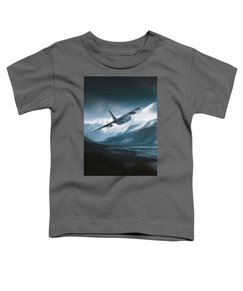 C130 Hercules Toddler T-Shirt featuring the digital art Airlifter by Airpower Art
