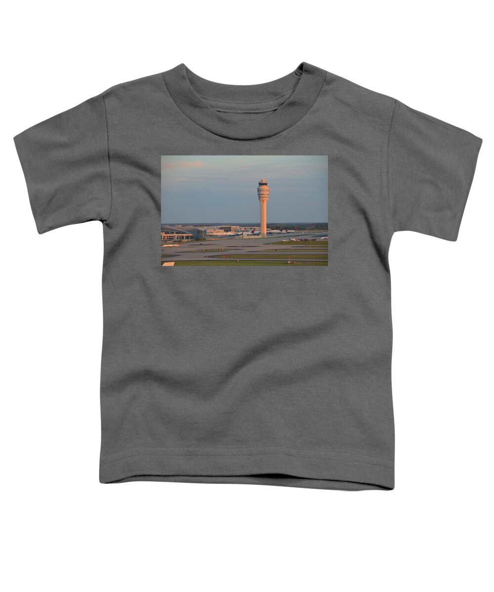 Airport Toddler T-Shirt featuring the photograph Airport tower by Dmdcreative Photography