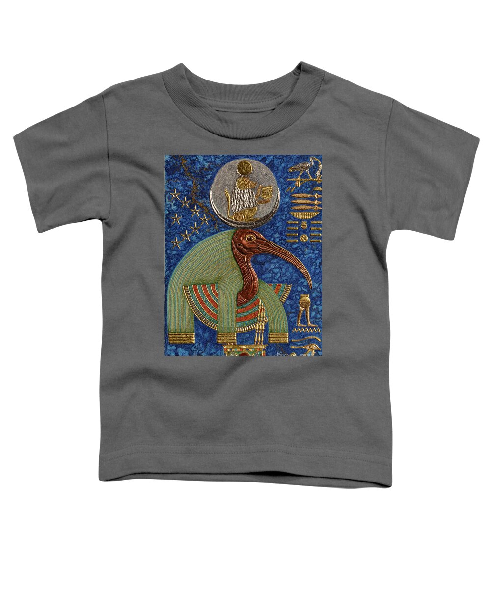 Ancient Toddler T-Shirt featuring the mixed media Akem-Shield of Djehuty and the Souls of Khemennu by Ptahmassu Nofra-Uaa