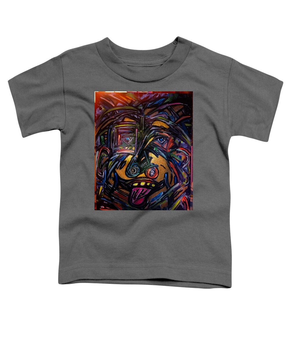 Fun .. Cool Vibrant Music . Man Not Human A Feeling Color Places To Go Life Live Joy Different Same Art Bold Toddler T-Shirt featuring the painting All that Jazz by Shemika Bussey