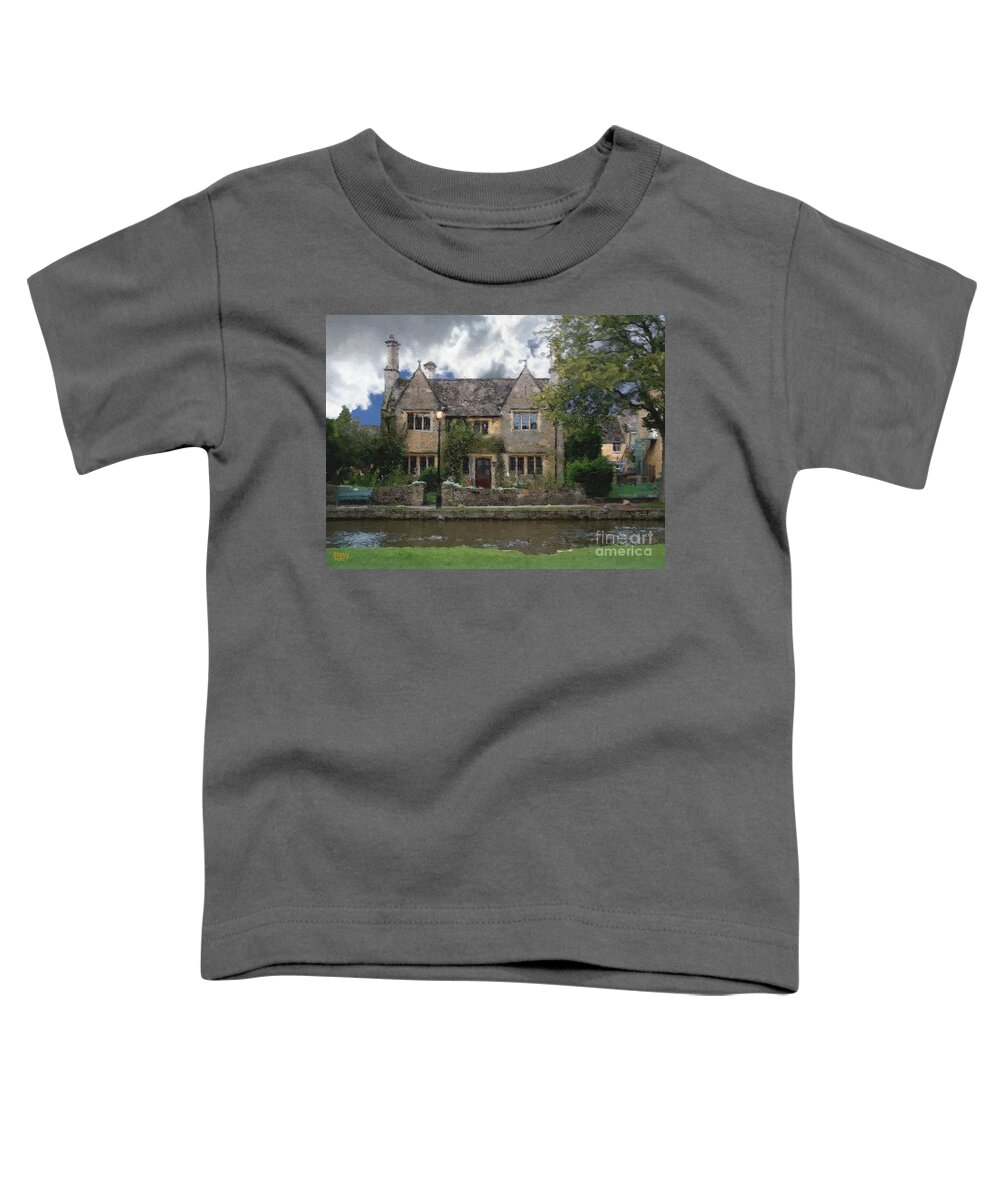 Bourton-on-the-water Toddler T-Shirt featuring the photograph Along the Water in Bourton by Brian Watt