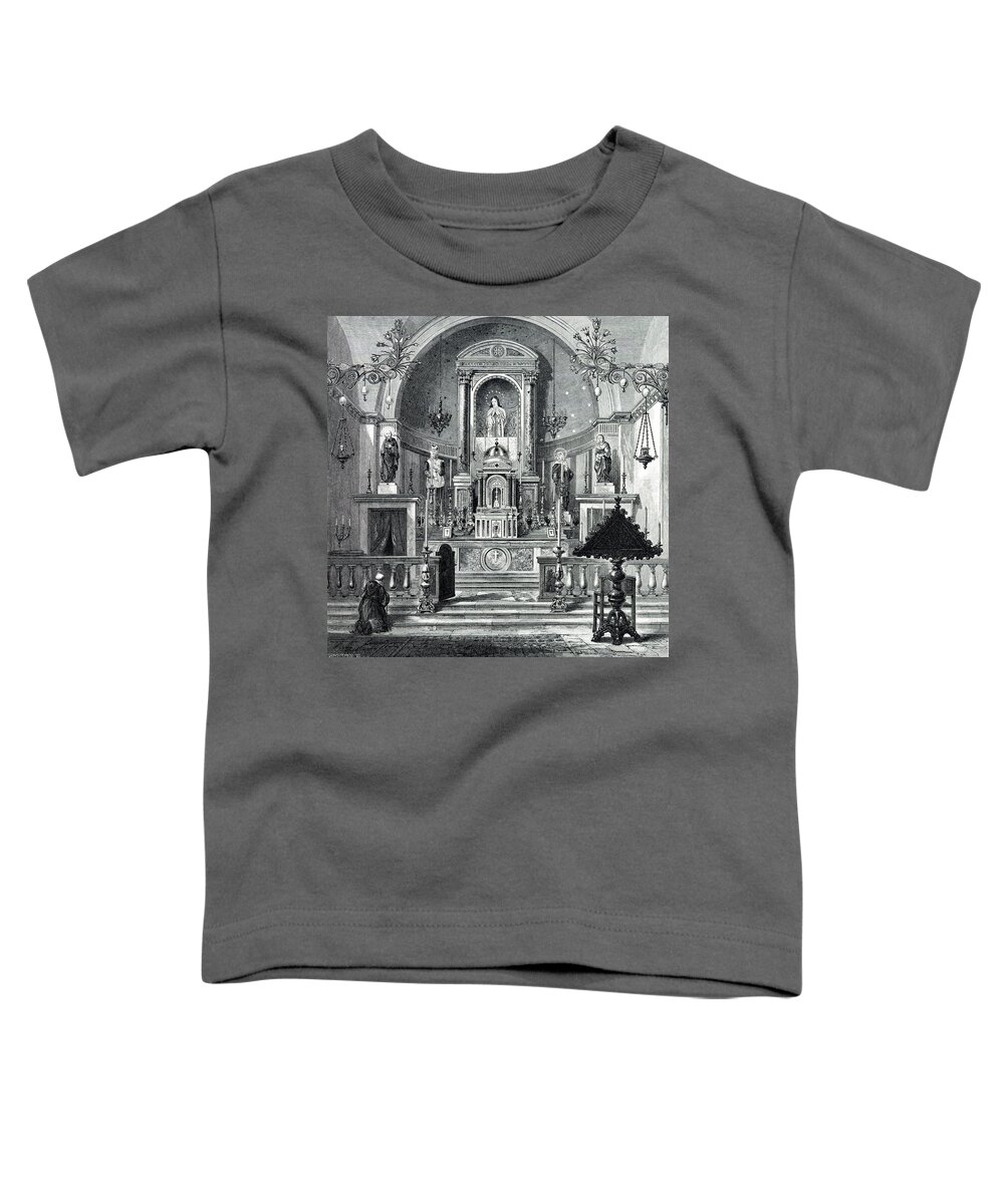 Altarو Churchو St.john Toddler T-Shirt featuring the photograph Altar of St.John Church in Ain Karim by Munir Alawi