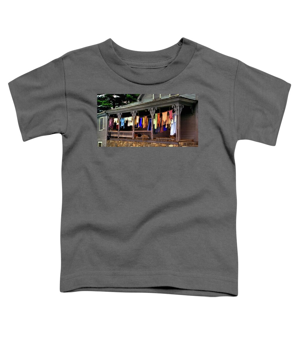 Alton Toddler T-Shirt featuring the photograph Alton Washday Revisited by Wayne King