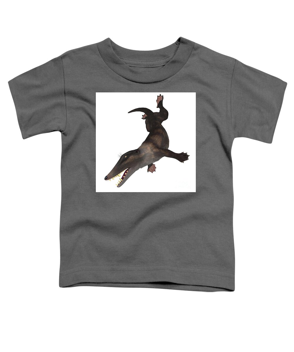 Ambulocetus Toddler T-Shirt featuring the digital art Ambulocetus Swimming by Corey Ford