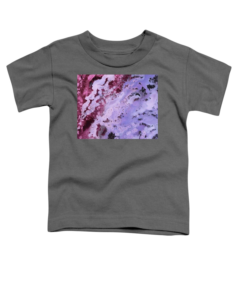 Purple Toddler T-Shirt featuring the painting Amethyst Crystals Abstract Watercolor Decor by Irina Sztukowski
