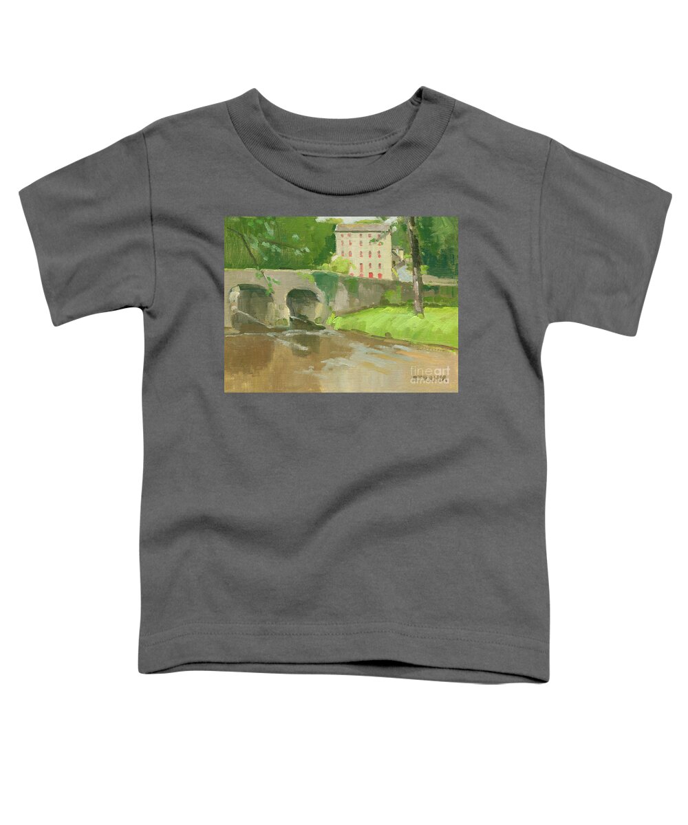 Foulksmills Toddler T-Shirt featuring the painting An Old Mill - Foulksmills, Ireland by Paul Strahm