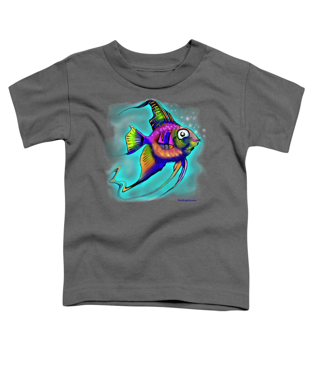 Angelfish Toddler T-Shirt featuring the painting Angelfish by Kevin Middleton