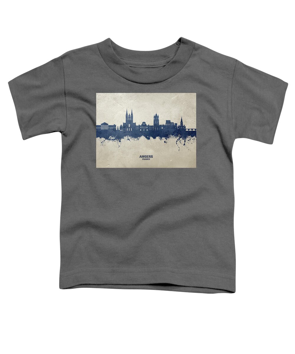 Angers Toddler T-Shirt featuring the digital art Angers France Skyline #75 by Michael Tompsett