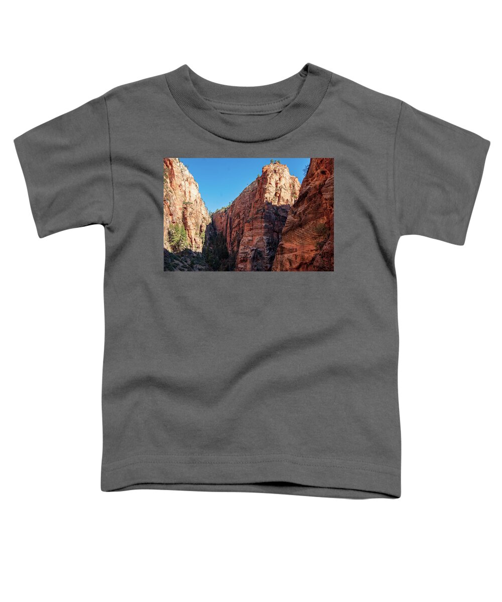 Scenics Toddler T-Shirt featuring the photograph Angles Landing Rock Waves by Nathan Wasylewski