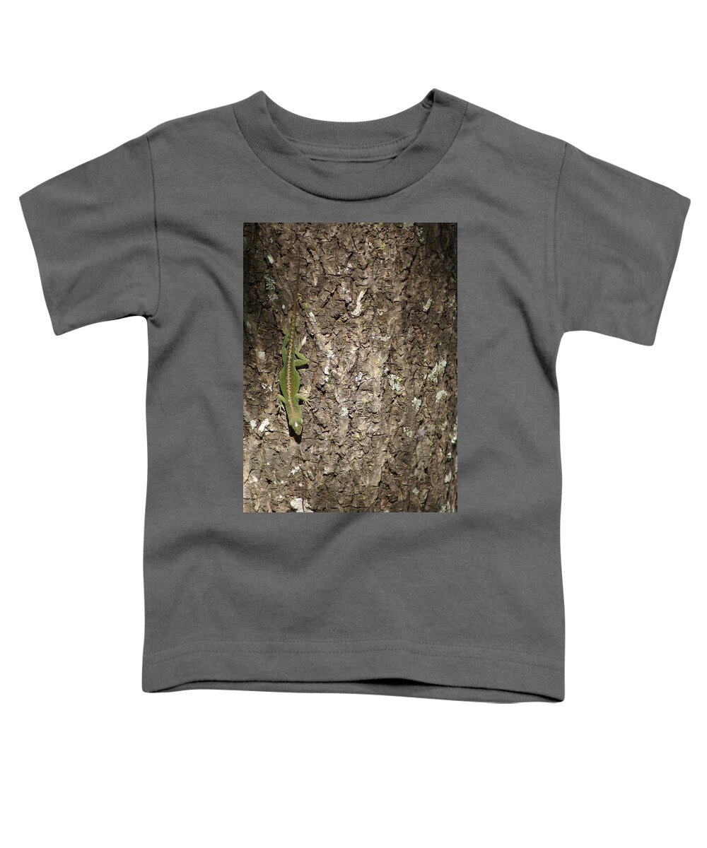  Toddler T-Shirt featuring the photograph Anolis Carolinensis by Heather E Harman