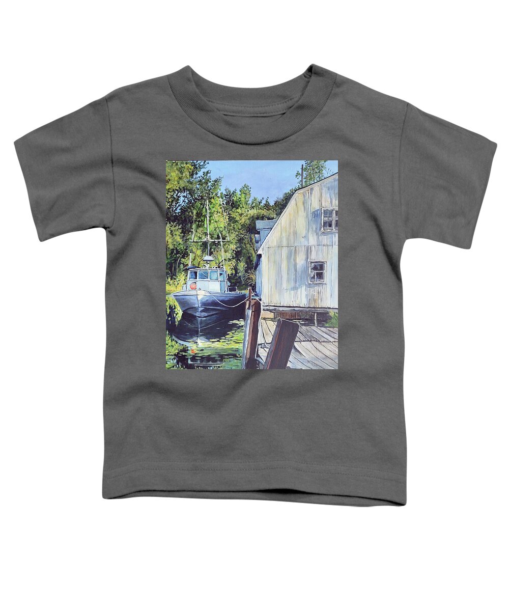 Fishing Boat. Water Toddler T-Shirt featuring the painting Another Day's Catch by William Brody