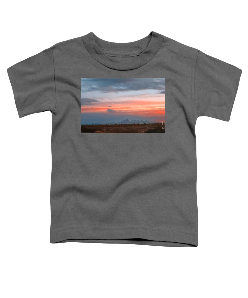 Arizona Toddler T-Shirt featuring the photograph Arizona sunset over Mountains by Holly Winn Willner