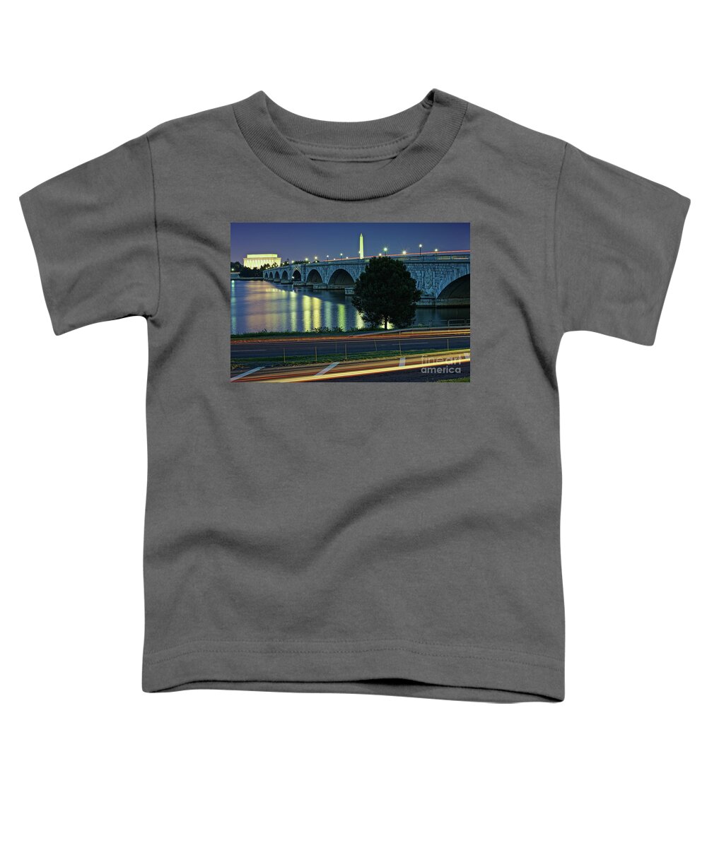 Arlington Bridge Toddler T-Shirt featuring the photograph Arlington Memorial Bridge at Dusk - Washington, D.C. by Sam Antonio