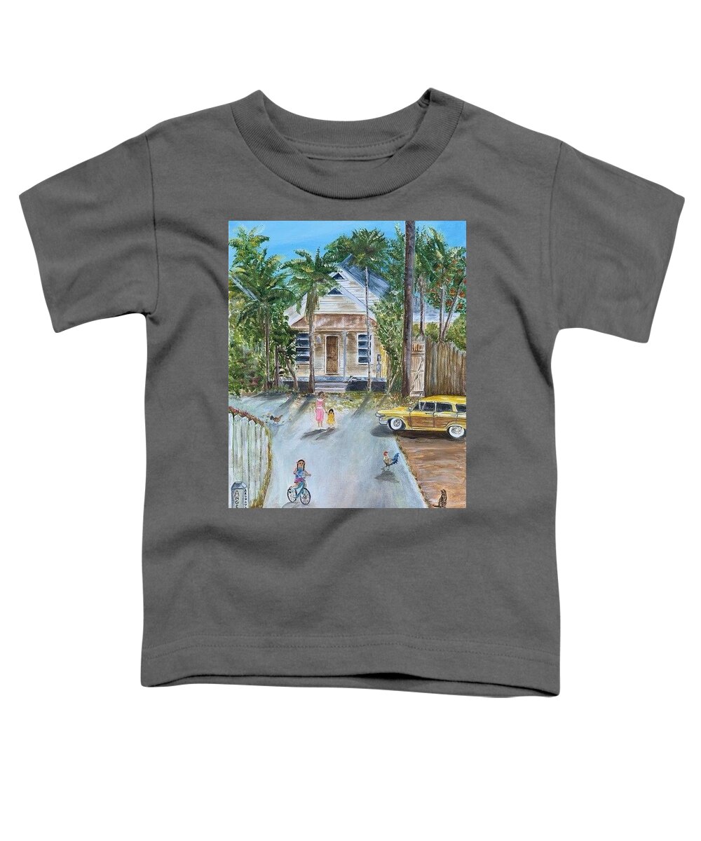 Aronovitz Toddler T-Shirt featuring the painting Aronovitz Lane by Linda Cabrera