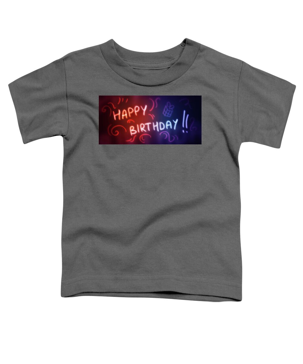 Birthday Toddler T-Shirt featuring the digital art Art - Happy Birthday by Matthias Zegveld