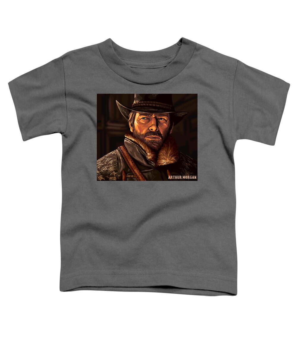 Arthur Morgan Toddler T-Shirt featuring the painting Arthur Morgan - Red Dead Redemption 2 by Darko B