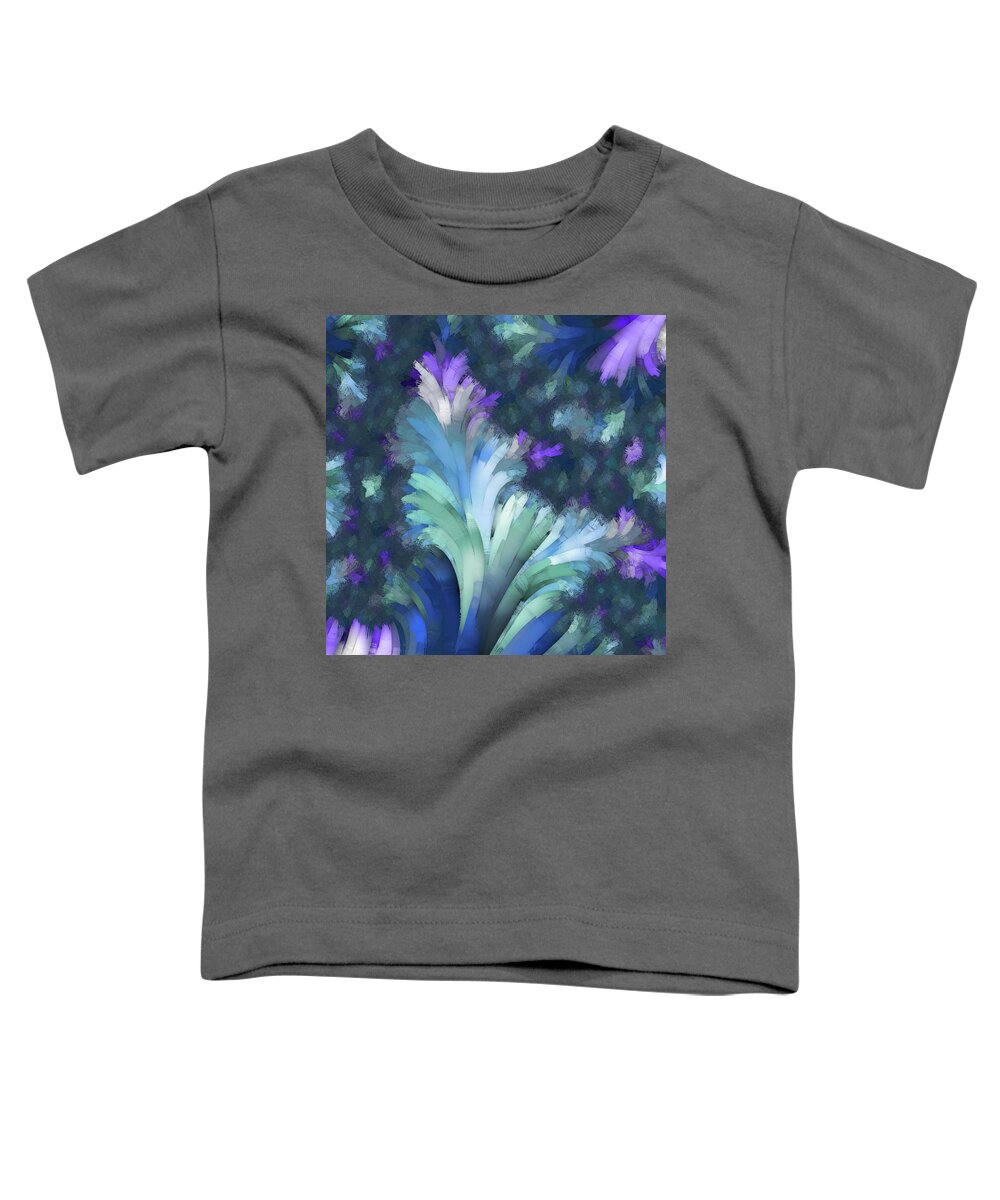 Fractal Toddler T-Shirt featuring the digital art Wispy Blues by Rachel Hannah